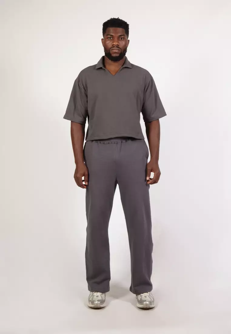 VEDECI X OCWA JD SPORTY CROP POLO SHIRT ASH GREY