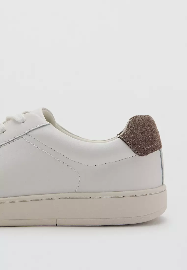 Contrasting Panel Leather Sneakers