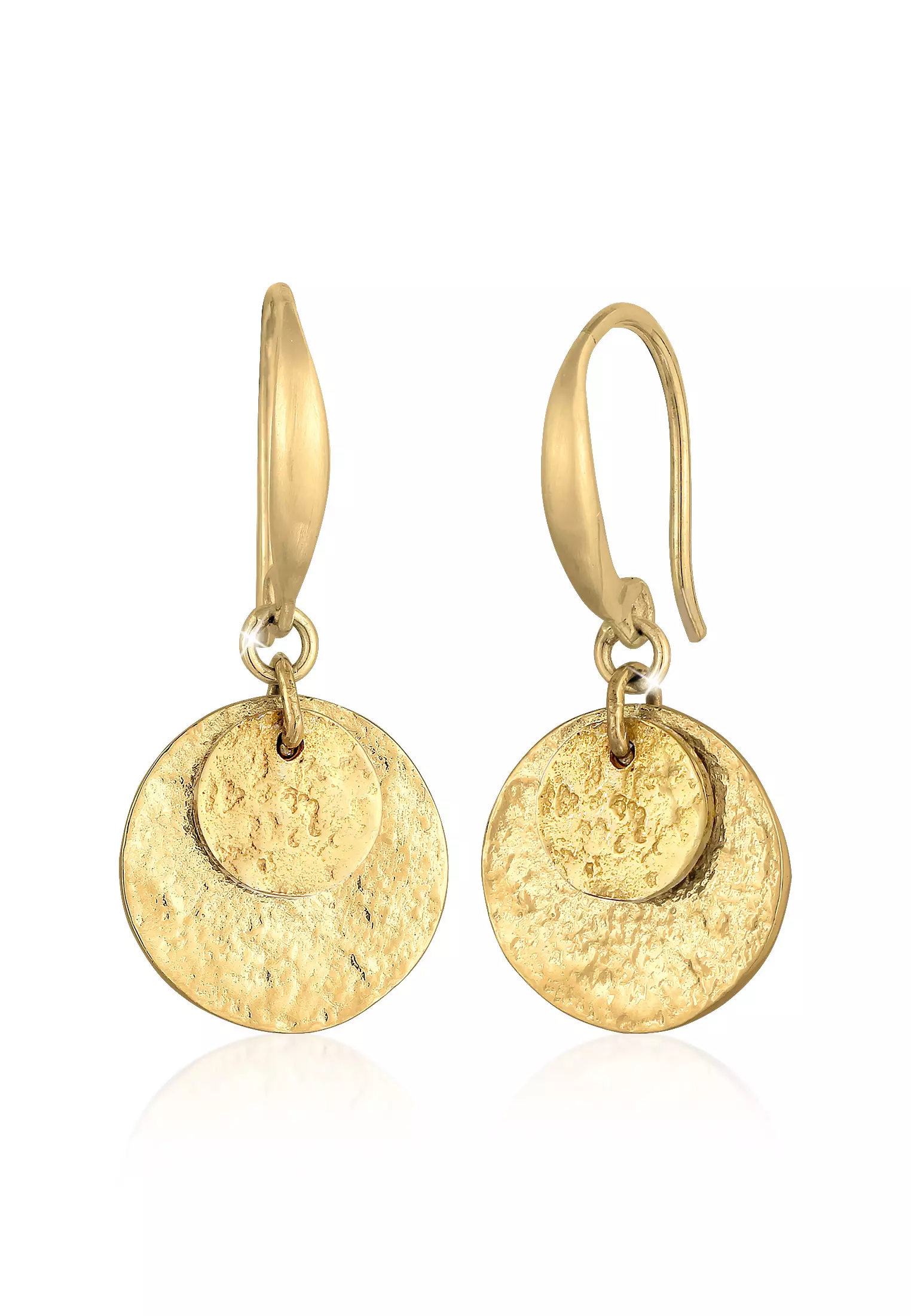Earrings Drop Earrings Circle Round Matt Elegant Gold Plated