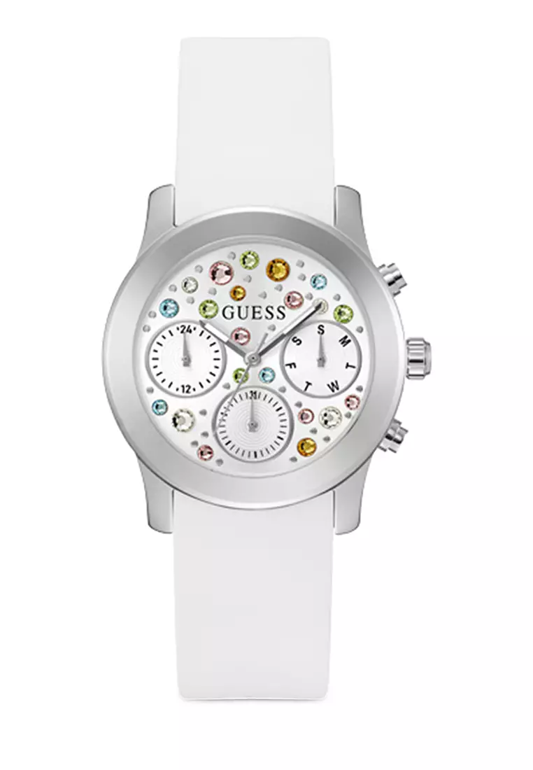 Guess watch white online strap