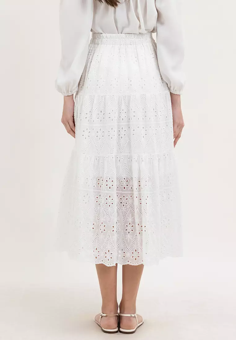 Sunny Eyelet Long Skirt