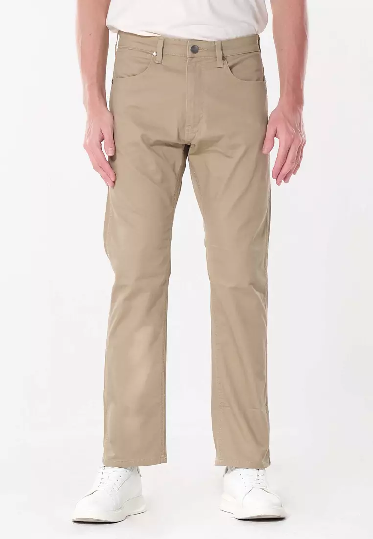 Frontier Relaxed Straight Colored Pants for Men in Dark Khaki Color