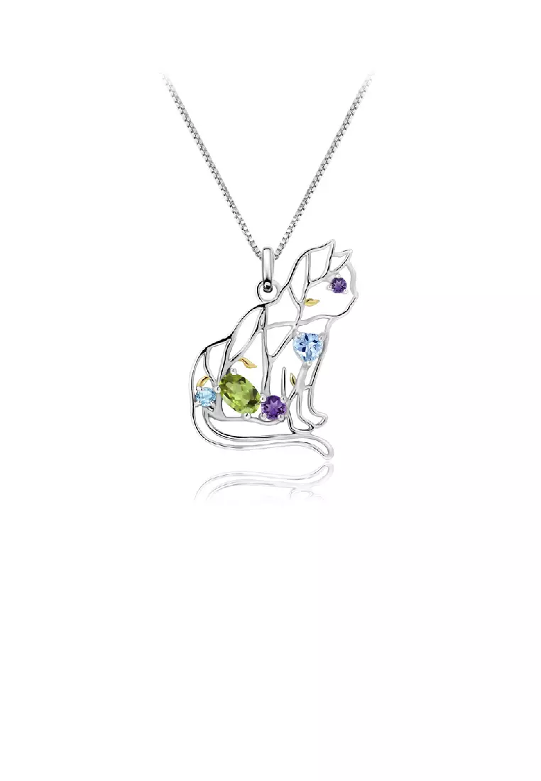 Buy Glamorousky 925 Sterling Silver Fashion Cute Hollow Cat