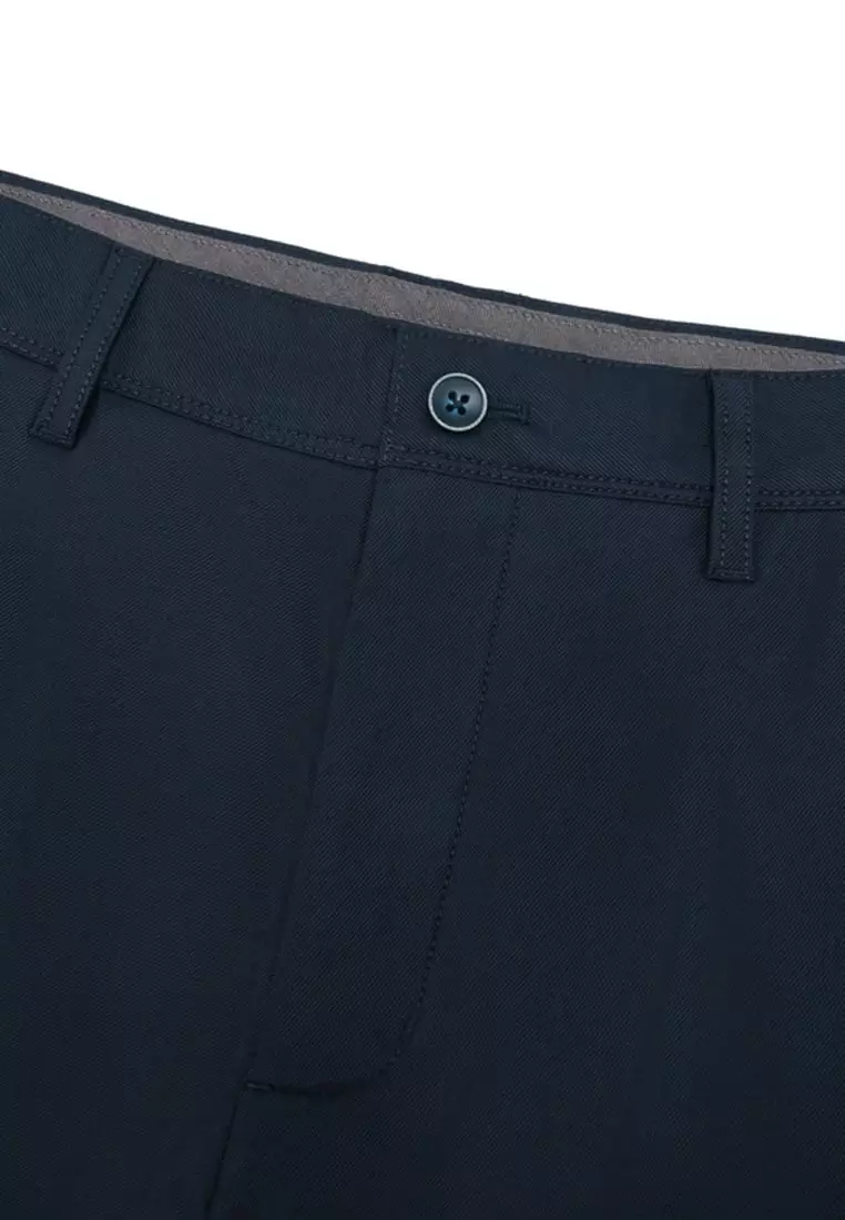 Soft Cotton Rich Stretch Slim Tapered Fit Twill Casual Pants