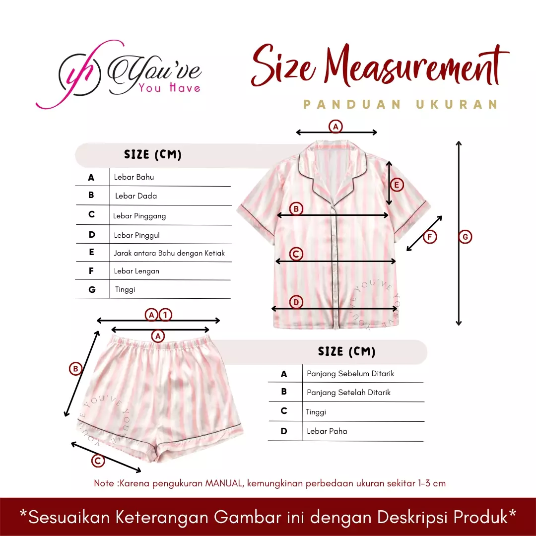 You've  (You Have) Set Baju tidur Sleepwear Wanita Piyama Wanita 8058-8