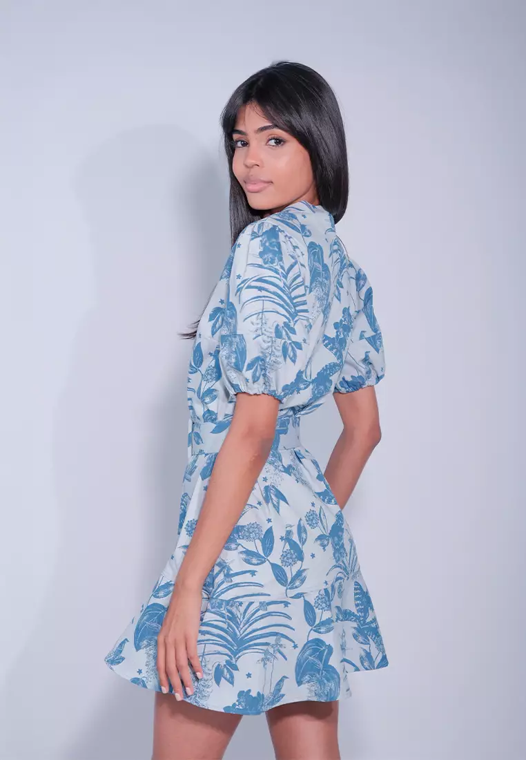 DNM Studios x Raxenne Jade Vine Short Sleeve Dress