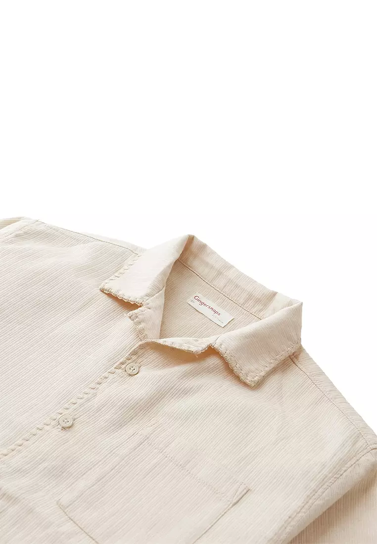 Desmond Panama Shirt with Embroidere d Stripes