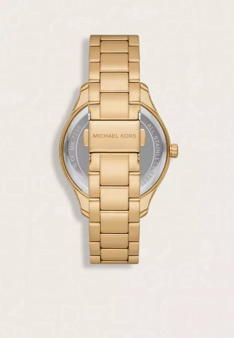 Jam Tangan Wanita Michael Kors Layton Three-Hand Gold-Tone Stainless Steel Watch