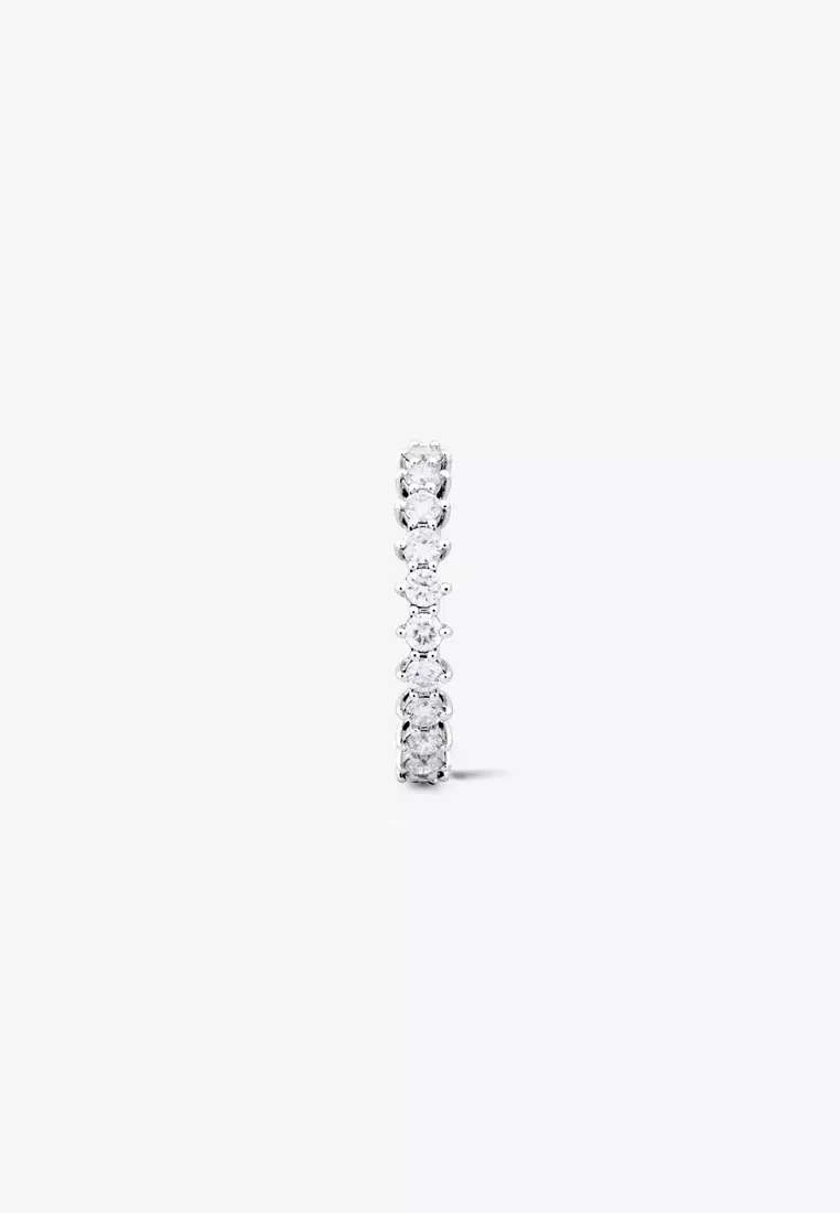 Multi-Prong Lab Grown Diamond Half-Eternity Ring in 18K White Gold
