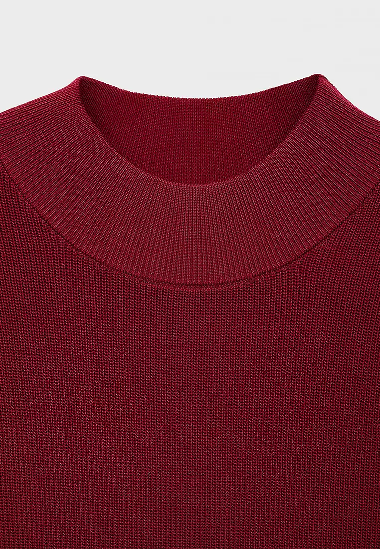 Perkins-Neck Knitted Dress