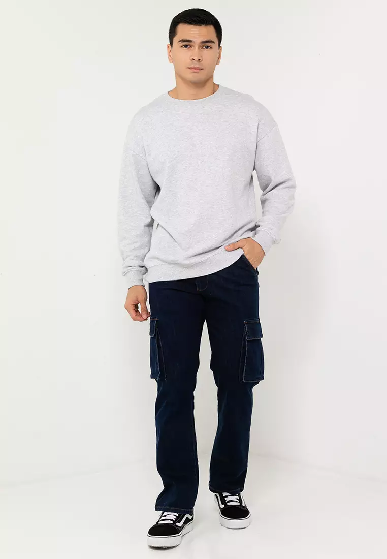 彈性直管工裝牛仔褲