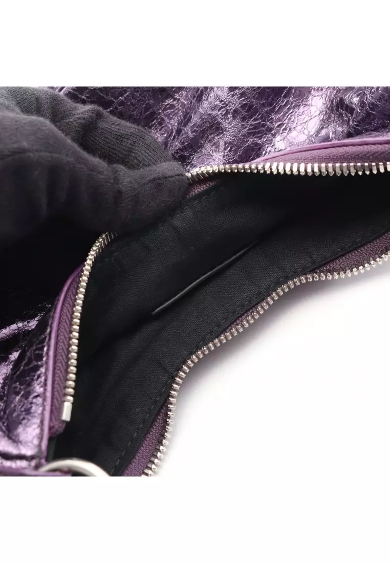 Pre-Loved BALENCIAGA LE CAGOLE XS Le Cagoule Shoulder bag leather purple