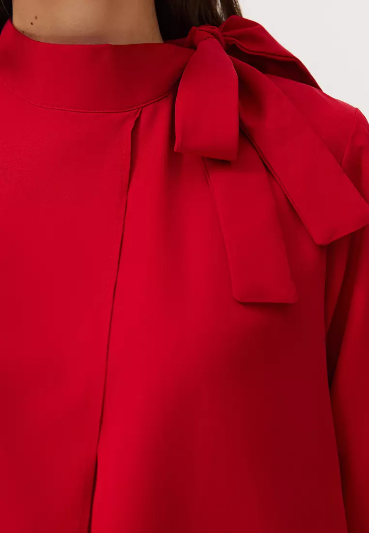 Buy Trendyol MODEST Bow Neck Dress Online | ZALORA Malaysia