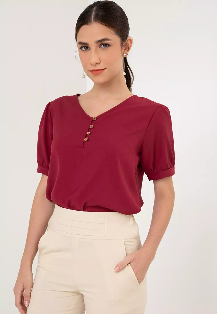 Krizia Puff Sleeves Lace Shirt Dress