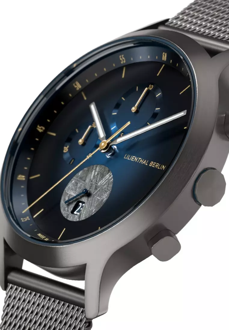 Stainless Steel Lilienthal Berlin Blue Orange Chronograph