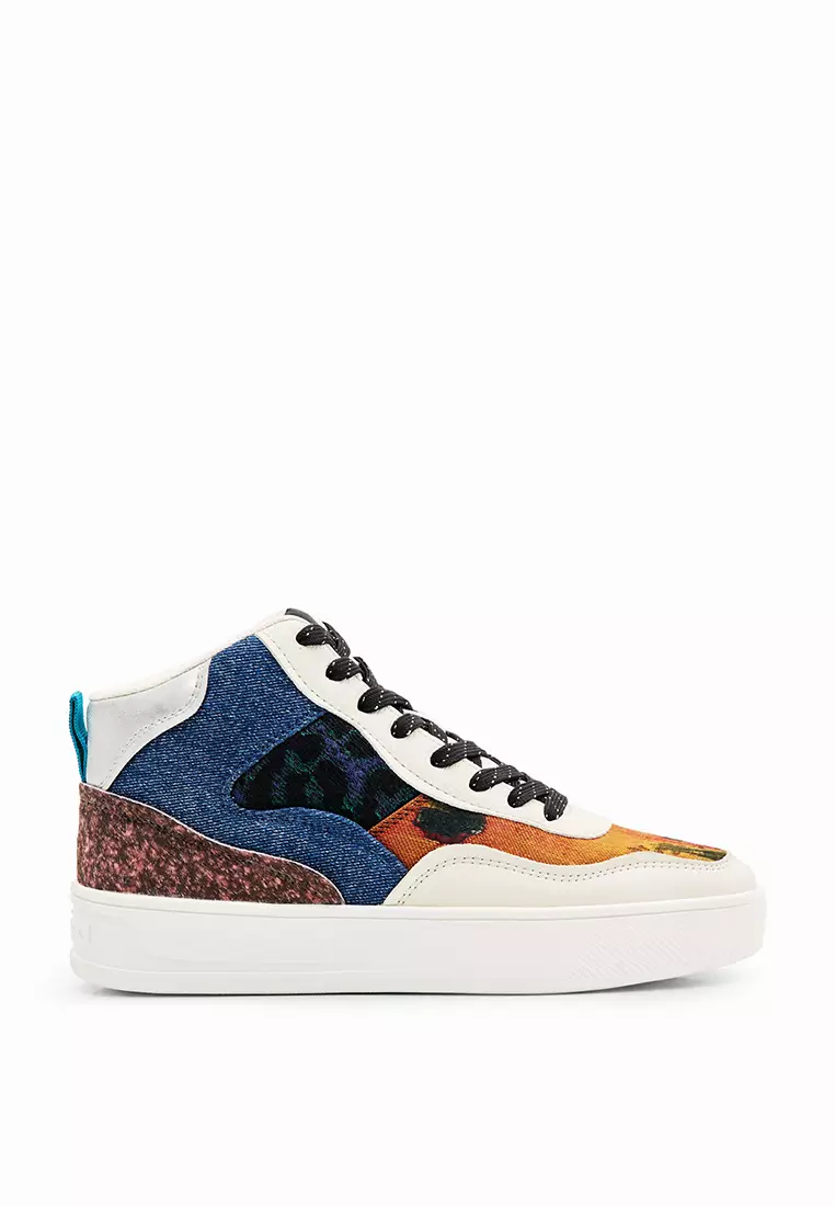 Discount on Desigual  shoes - SKU: Desigual Patchwork Mid-Top Sneakers.