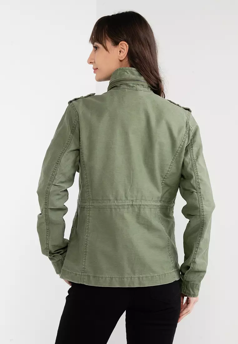 Superdry VINTAGE M65 JACKET W5011524A Dusty Olive Green 6 MUJER