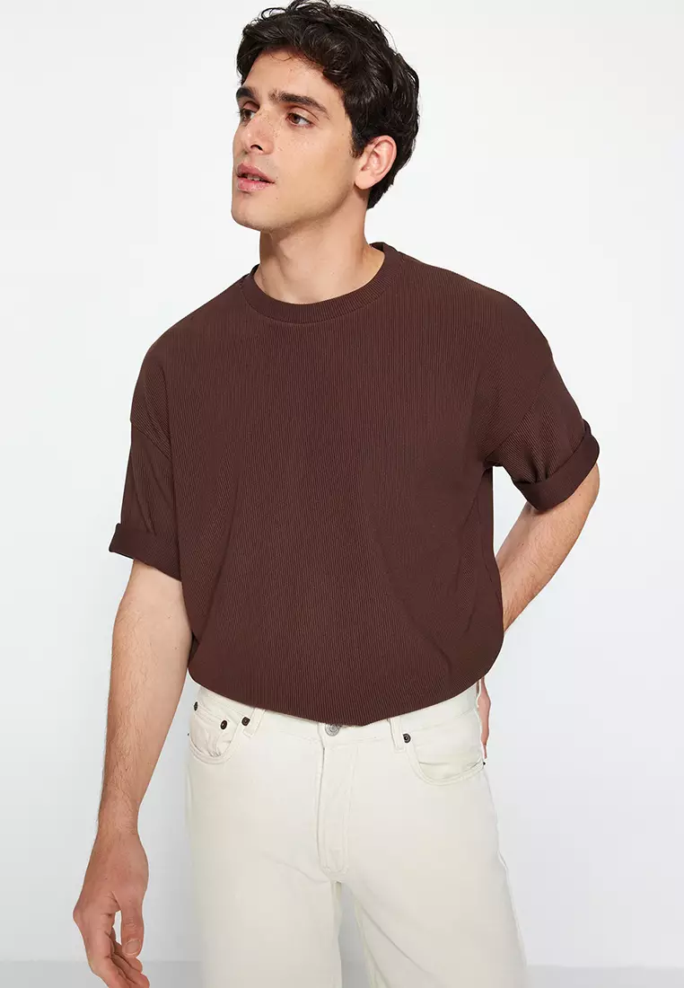 Crew Neck Textured T-Shirt