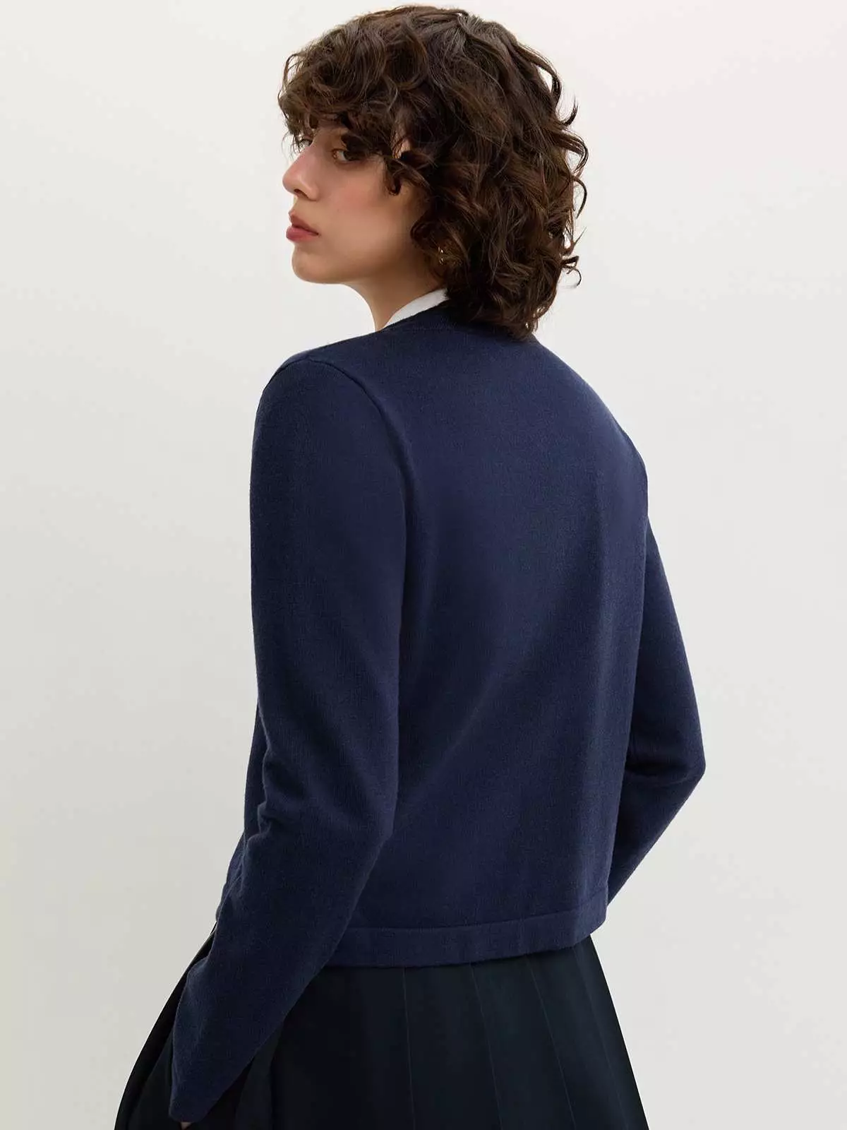 Pomelo - Cardigan Wanita - Embroidered Cardigan - Navy