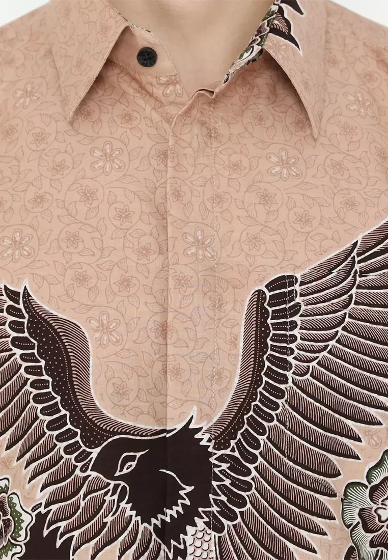 Kemeja Batik Pria Slimfit Jayanasa - Peach