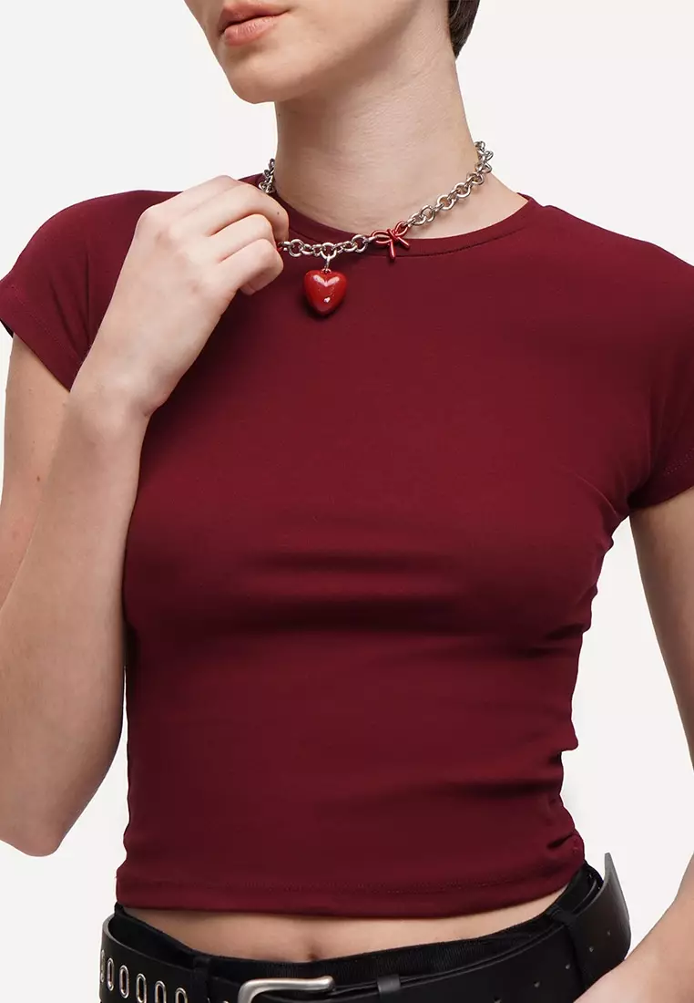 Capped Sleeve Slim T-Shirt