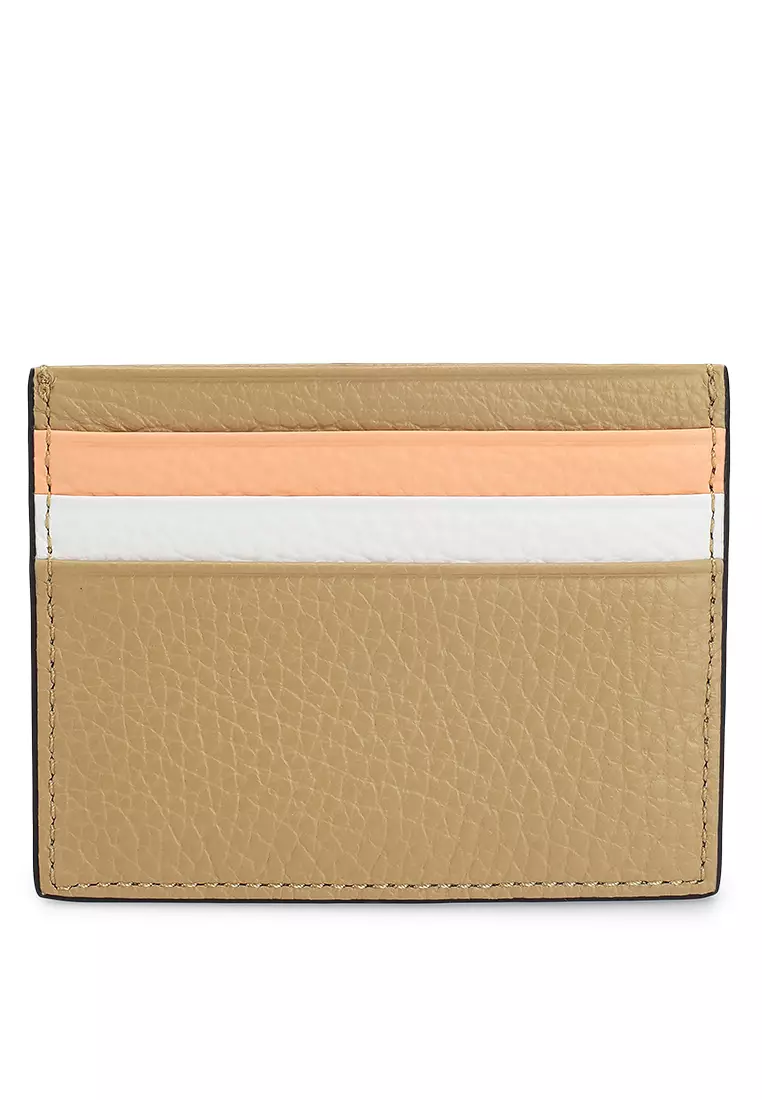 Buy Coccinelle Metallic Tricolor Card Holder in Fresh Beige Sun