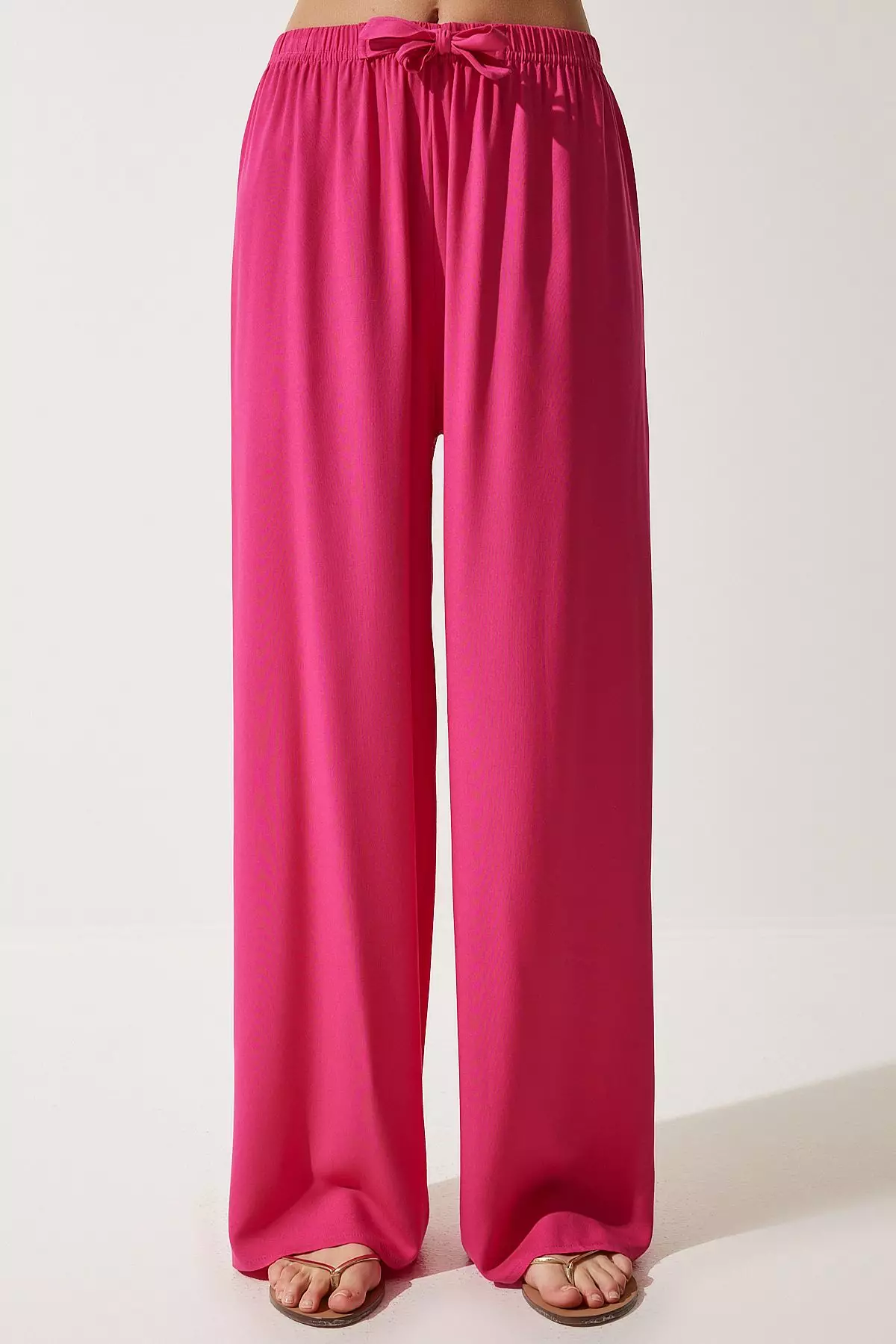 Elastic Wide Leg Pants