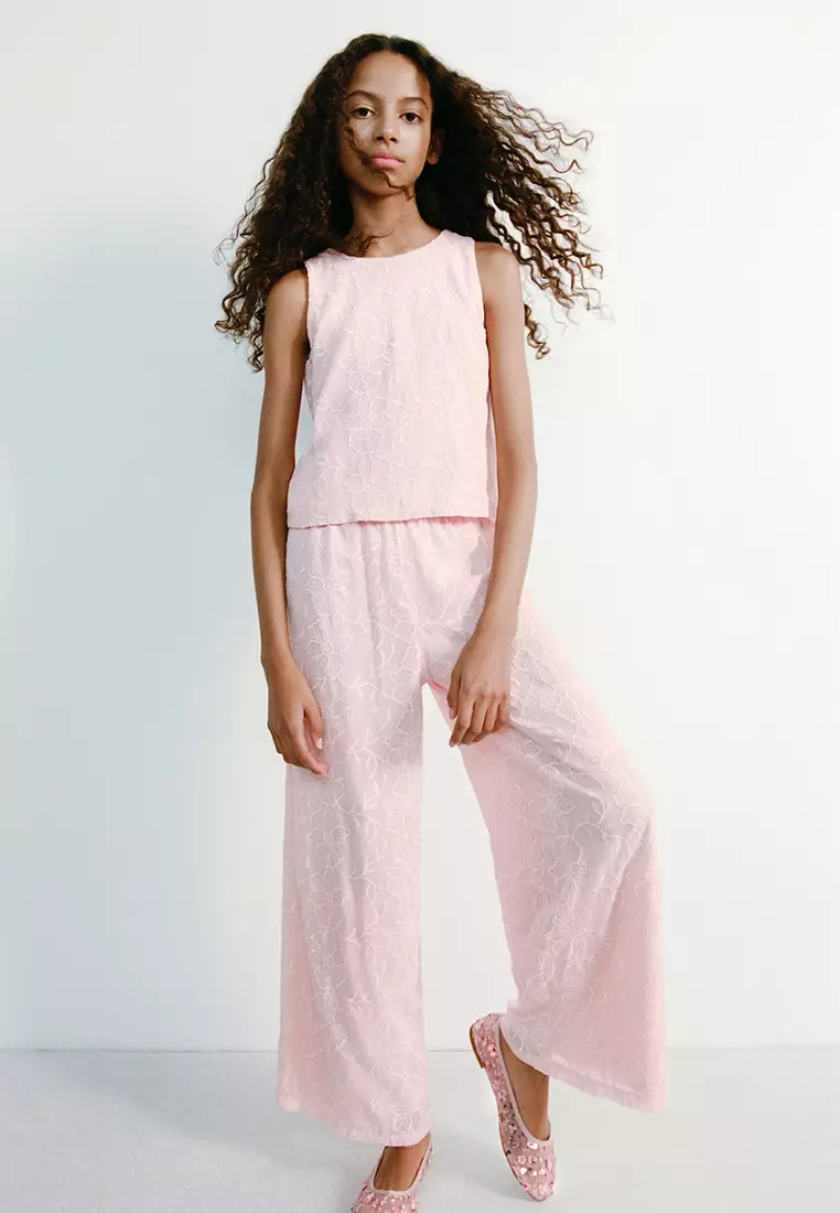 Embroidered Fluid Trousers