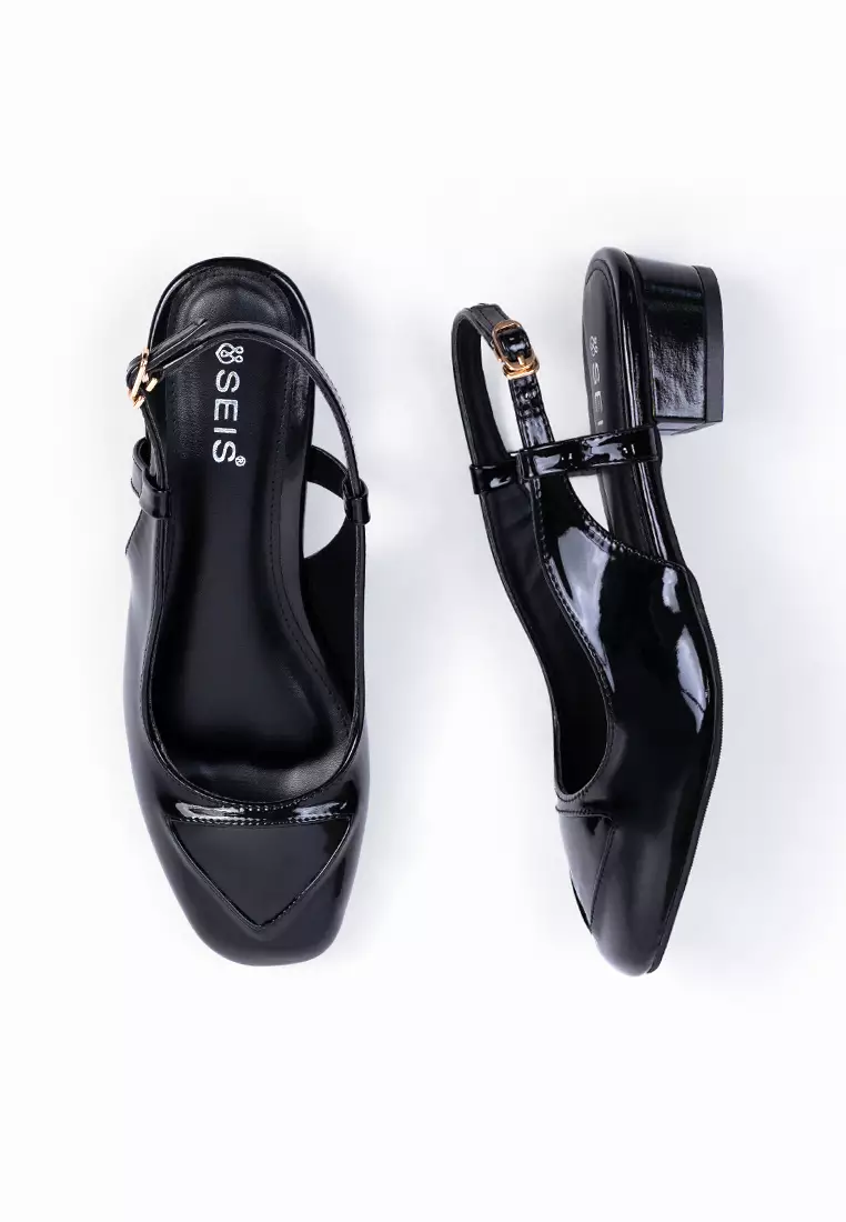 SEIS Oswald Sepatu Mules Heels Wanita | Slingback Hak 3 cm