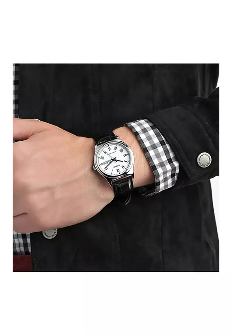Couple Analog Watch MTP/LTP-V006L-7B Black Leather Strap