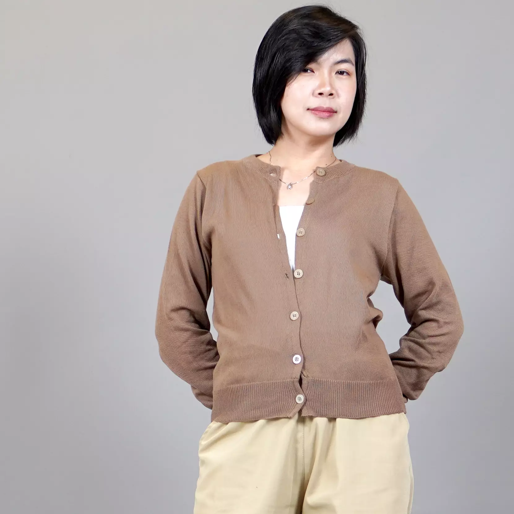 SANDRA Basic Knit Cardigan Kardigan Rajut Wanita - MILO