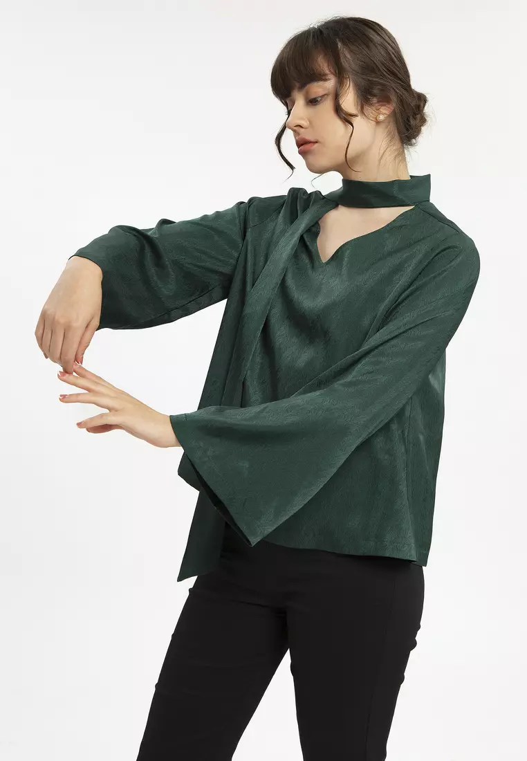 Minimal Dakota Blouse Winter Green