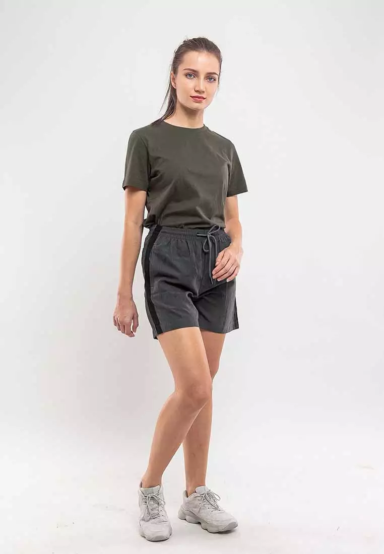Forest Ladies 100% Cotton Plain Round Neck Tee - 821857B - 45Dk Olive
