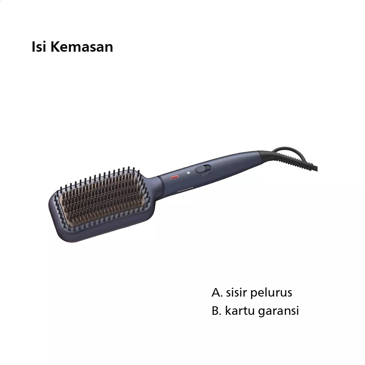 Philips Heated Straightening Brush BHH885/00 Pelurus Rambut Natural
