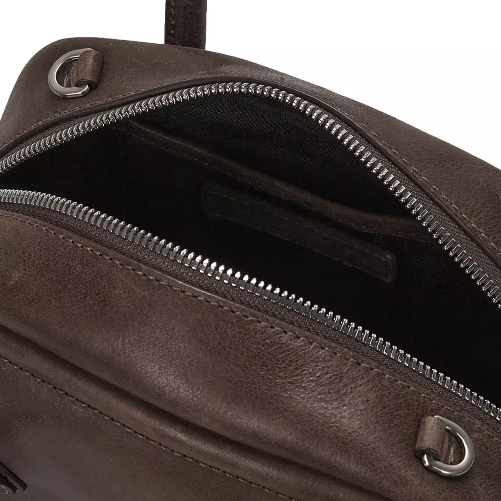 Soft Mini Tote Bag Leather Washed Brown