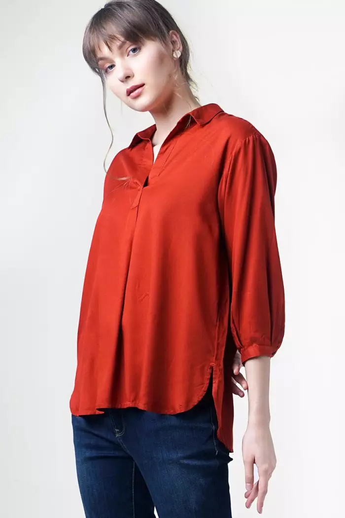 Kemeja Wanita Jytte Terracotta