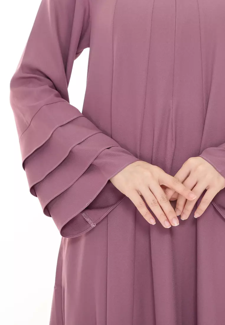 Laura Abaya Long Dress in Dusty Pink