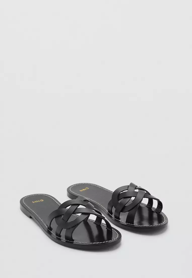 Buy Mango Leather Sandals With Intertwined Strap Online | ZALORA Malaysia