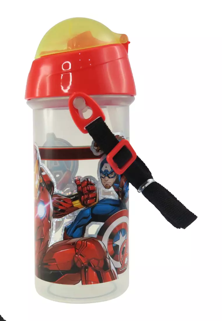 Captain America 500ml Water Bottle with Straw - Little Backpack