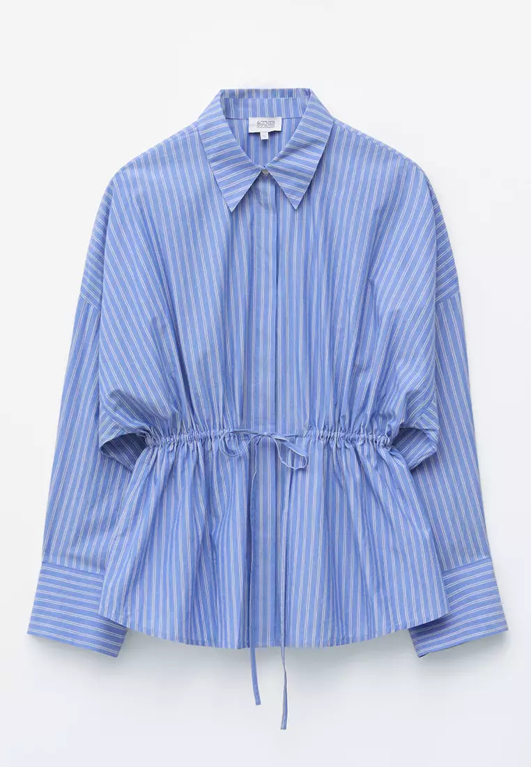 Cotton Poplin Drawstring Shirt