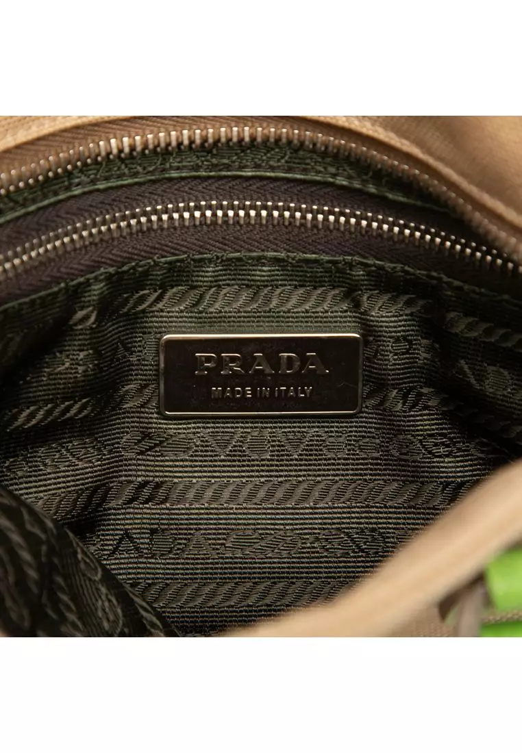 Pre-Loved Prada Cinghiale Trimmed Canvas Canapa Tote