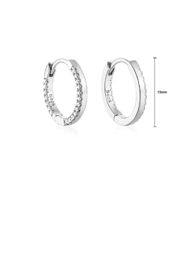 Geometric hoop cheap earrings silver