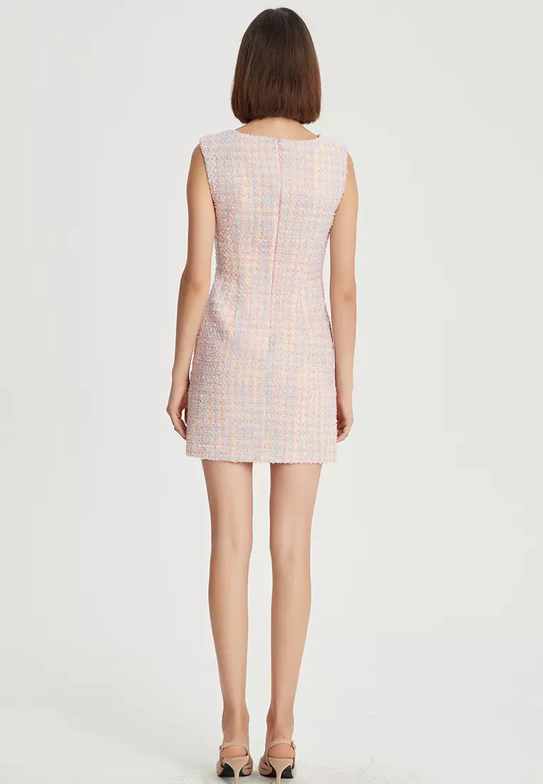 French Tweed Sleeveless one-piece Dress B22060123