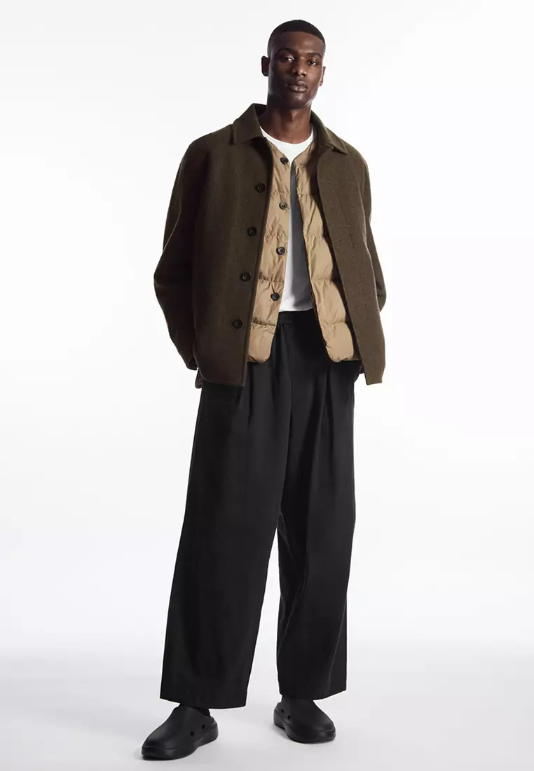 Black Pleated Flared Trousers, Buy Men Trousers