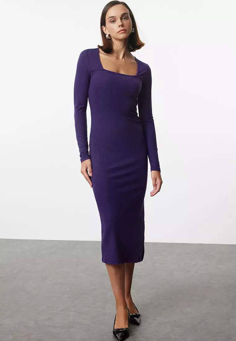 Bubbleroom KNITTED VISCOSE DRESS - Abito In Maglia - Black/nero