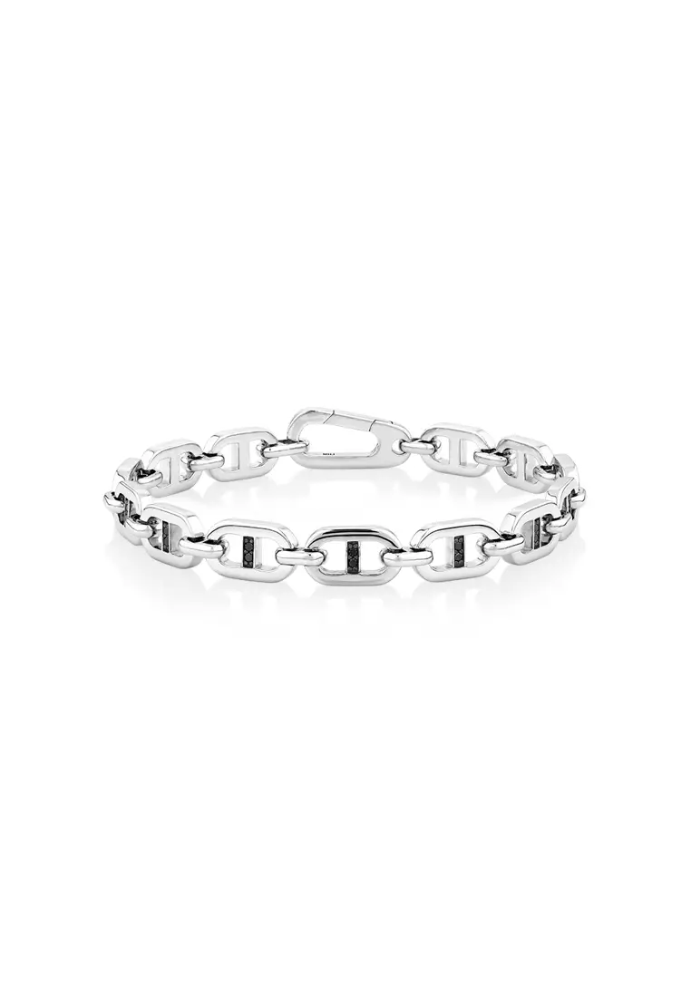 Buy Michael Hill Men's 0.30 Carat TW Men's Black Diamond Link Bracelet ...