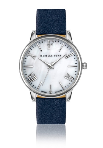 Isabella Ford 白色 Isabella Ford Serenity Blue Leather Women Watch 3E81AACA89B4FEGS_1