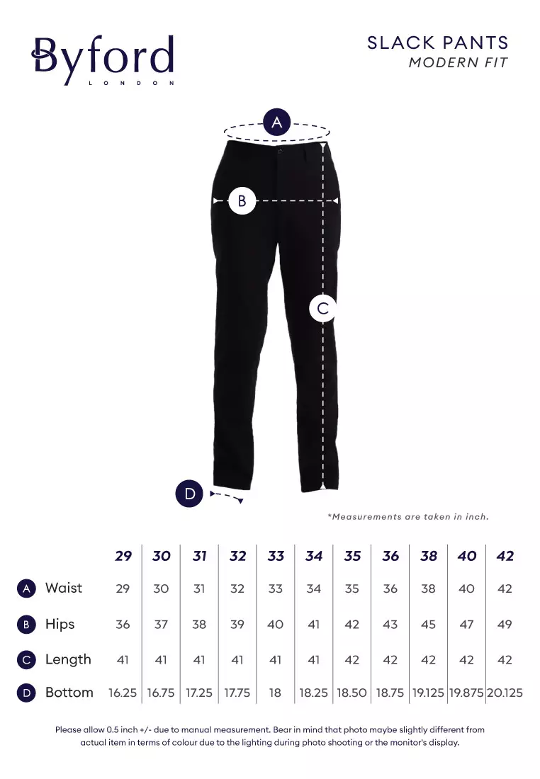 Byford Mens Modern Fit Flat-Front Slacks - 3125002A-96DarkGrey