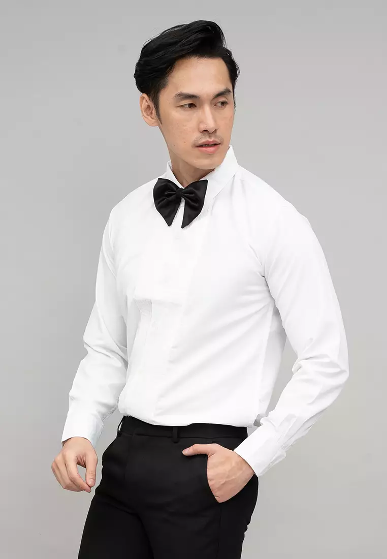 Houseofcuff Kemeja Tuxedo Shirt Putih Panjang Slim Fit Regular Cuff