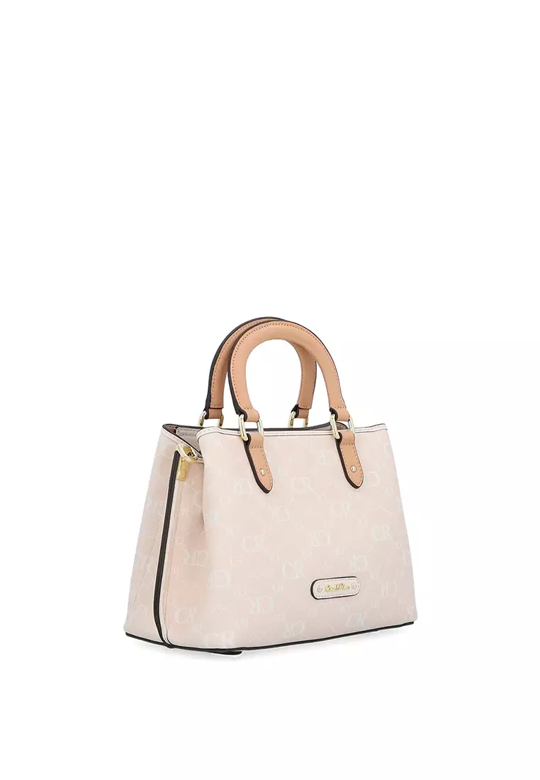 CR Monogram in Cream Top Handle M - Beige